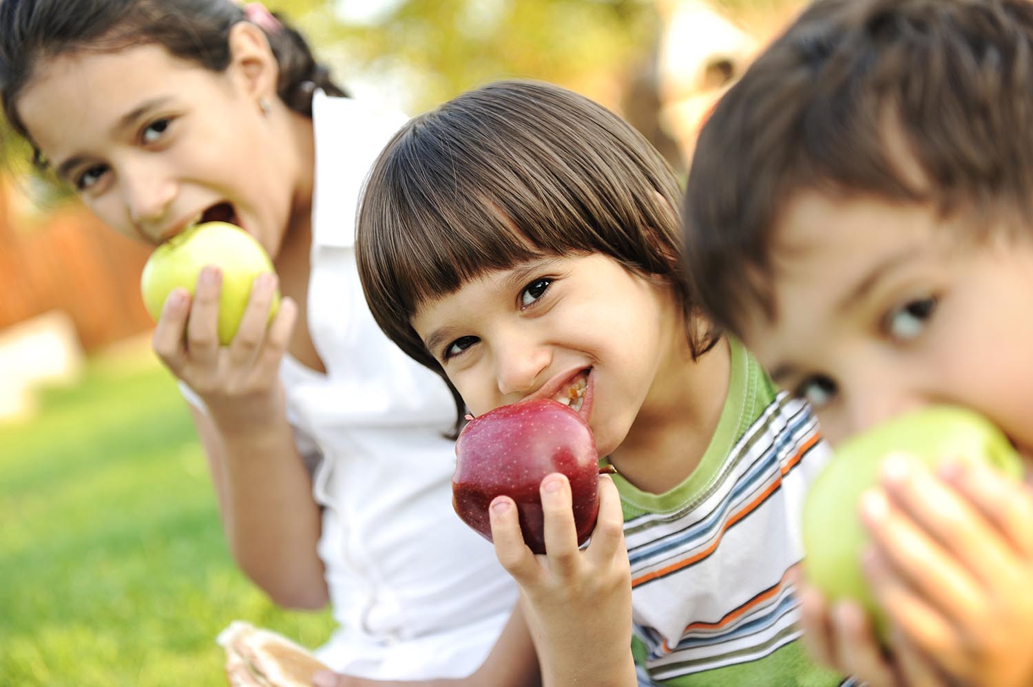 dental health eating apples picture